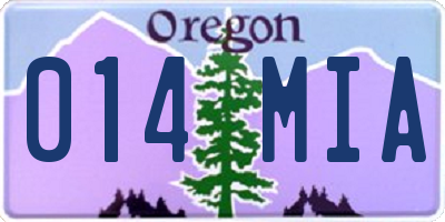 OR license plate 014MIA