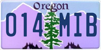 OR license plate 014MIB