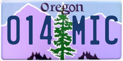 OR license plate 014MIC