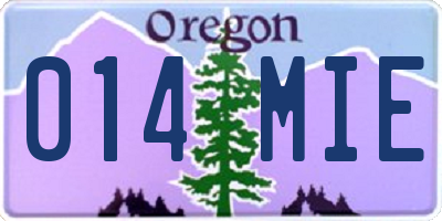 OR license plate 014MIE