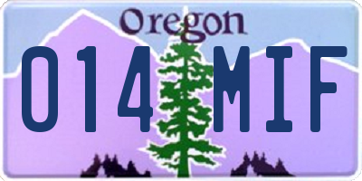 OR license plate 014MIF
