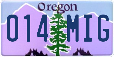 OR license plate 014MIG