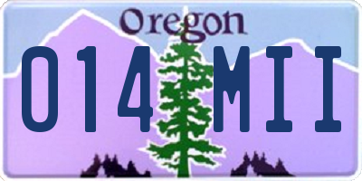 OR license plate 014MII
