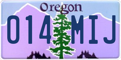 OR license plate 014MIJ