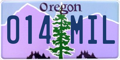OR license plate 014MIL