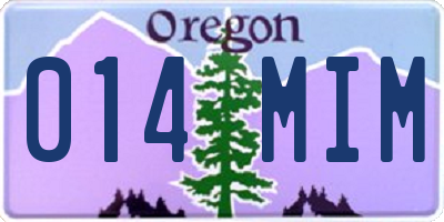 OR license plate 014MIM