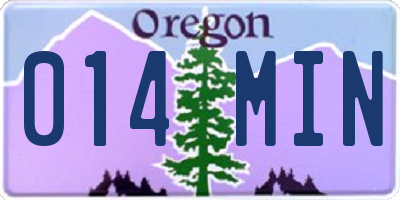 OR license plate 014MIN