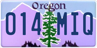 OR license plate 014MIQ