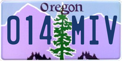 OR license plate 014MIV