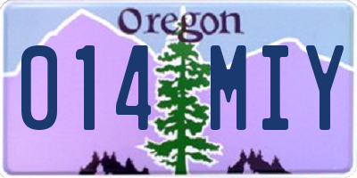 OR license plate 014MIY