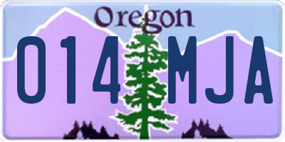 OR license plate 014MJA