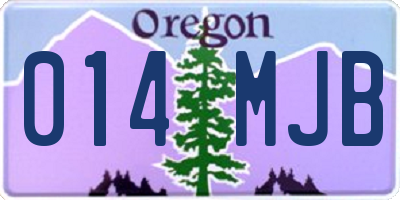 OR license plate 014MJB