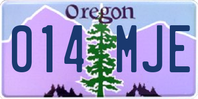 OR license plate 014MJE