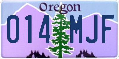 OR license plate 014MJF