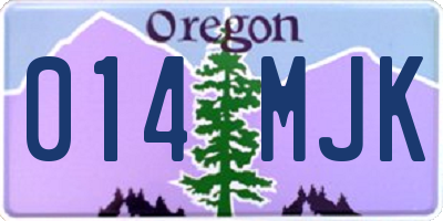 OR license plate 014MJK