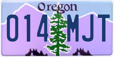 OR license plate 014MJT