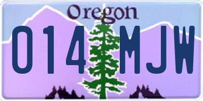 OR license plate 014MJW