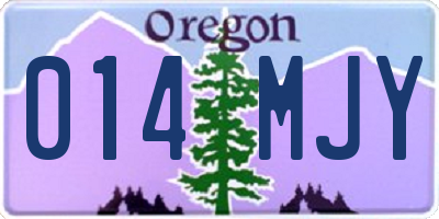 OR license plate 014MJY