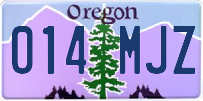 OR license plate 014MJZ