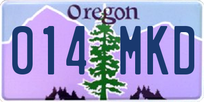 OR license plate 014MKD