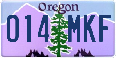 OR license plate 014MKF