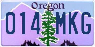 OR license plate 014MKG