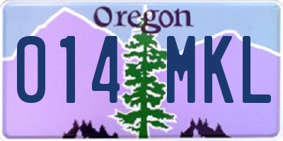 OR license plate 014MKL