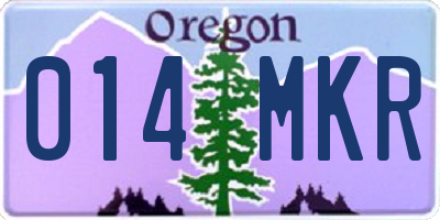 OR license plate 014MKR