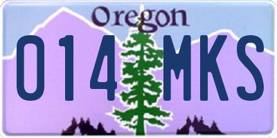OR license plate 014MKS