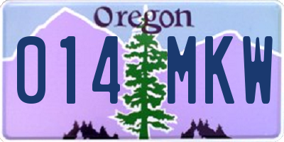 OR license plate 014MKW