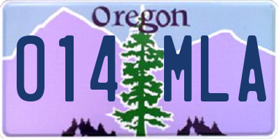 OR license plate 014MLA