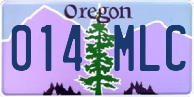 OR license plate 014MLC
