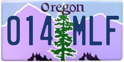 OR license plate 014MLF