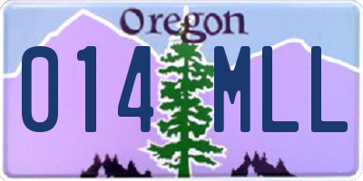 OR license plate 014MLL