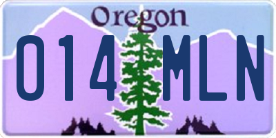 OR license plate 014MLN