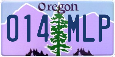 OR license plate 014MLP