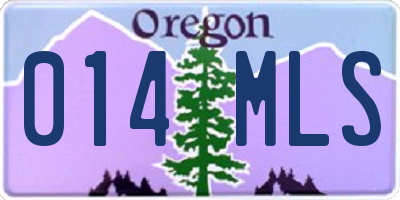 OR license plate 014MLS