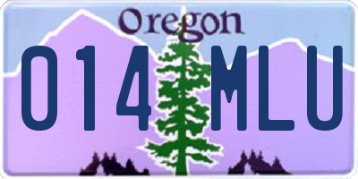 OR license plate 014MLU