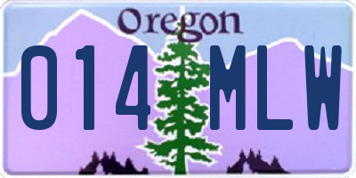OR license plate 014MLW