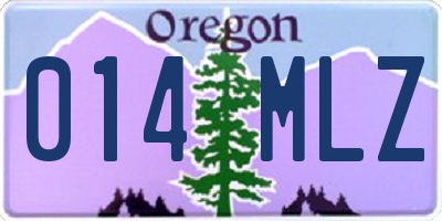 OR license plate 014MLZ