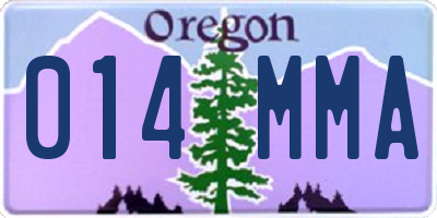 OR license plate 014MMA