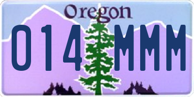 OR license plate 014MMM