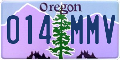 OR license plate 014MMV