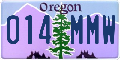 OR license plate 014MMW