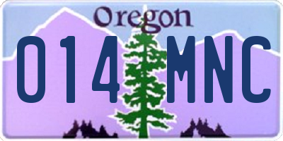 OR license plate 014MNC