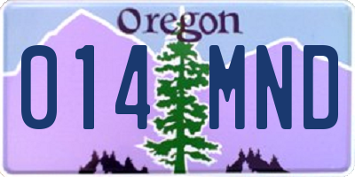 OR license plate 014MND