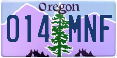 OR license plate 014MNF