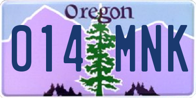 OR license plate 014MNK