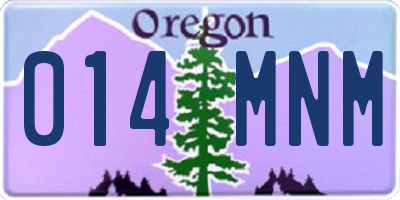 OR license plate 014MNM
