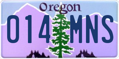 OR license plate 014MNS